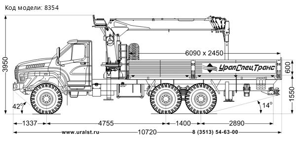 Бортовой автомобиль с КМУ SOOSAN SCS746 L УСТ 5453 Урал NEXT 4320-6951-74