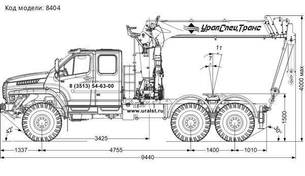 Седельный тягач с КМУ ИТ-180 (тросовый) УСТ 5453 Урал NEXT 4320-72Е5И06 