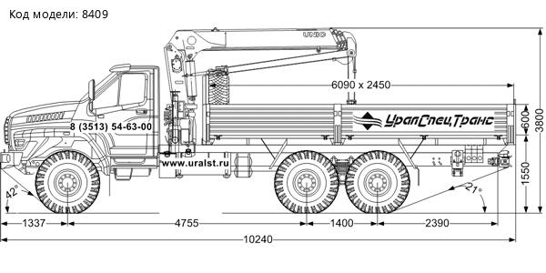 Бортовой с КМУ UNIC UR-V554 УСТ 5453 Урал NEXT 4320-72Е5