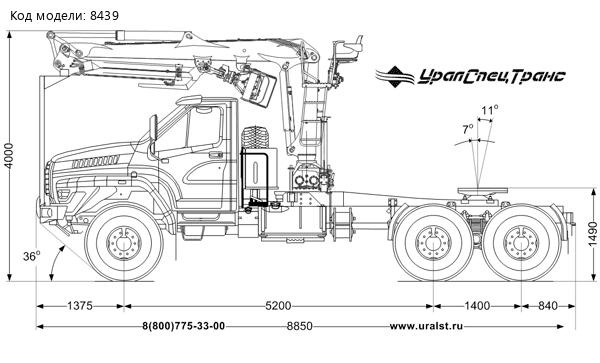 Седельный тягач с ГМ VM10L74 УСТ 5453 Урал NEXT 4320-74Е5