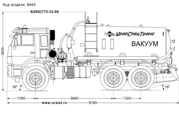 Автоцистерна вакуумная МВ-10 КО УСТ 5453 Камаз 43118-50, ревизионый люк, сп.м