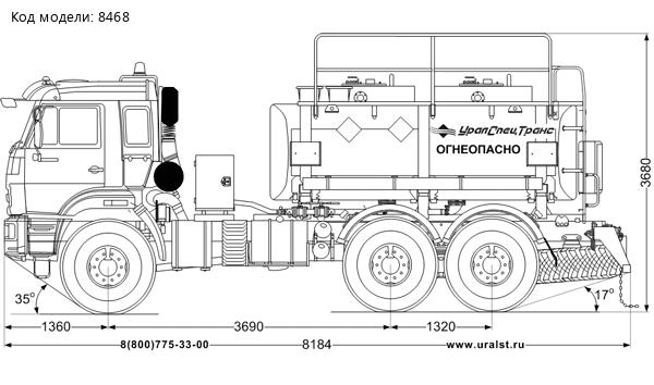 Автотопливозаправщик АТЗ-9-2Б УСТ 5453 Камаз 43118-50 сп.м