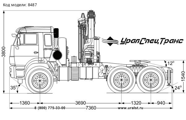  Седельный тягач с КМУ ИМ-320 УСТ 5453 Камаз 43118 сп.м.