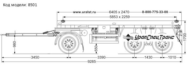 Прицеп контейнеровоз ПК 15-33-6 УСТ 94654J-A1-02 без бортов