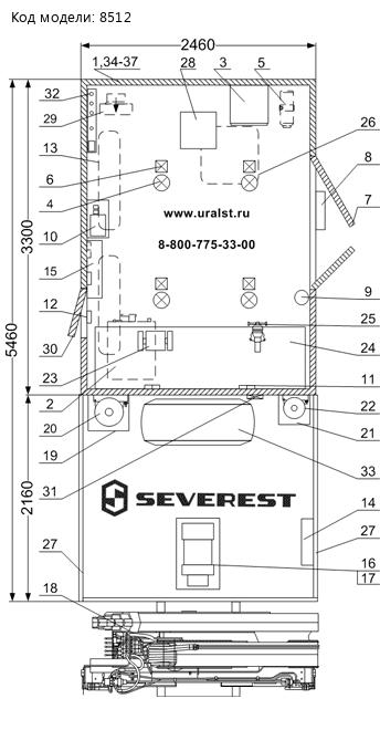 ПЛАНИРОВКА ПАРМ УРАЛ NEXT 4320-72Е5 С КМУ ИМ-95