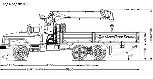 Бортовой с КМУ ИТ-200 (тросовый, люлька, бур) УСТ 5453 Урал 4320-60Е5