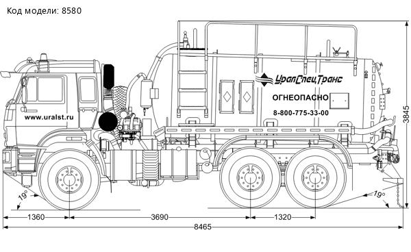 Нефтепромысловая автоцистерна АКН-10 КО УСТ 5453А3-60