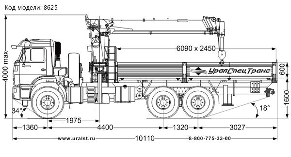 Бортовой автомобиль с КМУ Dong yang SS1956 (тросовый) УСТ 5453 Камаз 43118