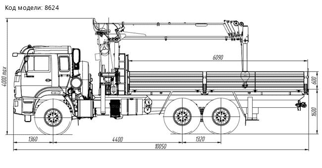Бортовой с КМУ Dong yang SS1956 (тросовый) УСТ 5453 Камаз 43118 сп.м