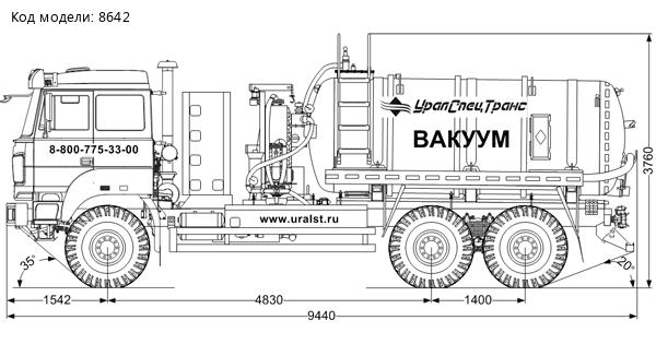 Машина вакуумная МВ-10 ВК6 УСТ 545330  Урал 4320-16И05А04