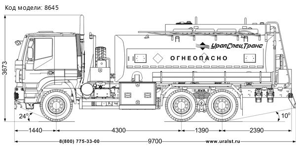 Автотопливозаправщик АТЗ-18-2 IVECO-AMT TRAKKER AD380T45W 4300 ММ, задний УВТ