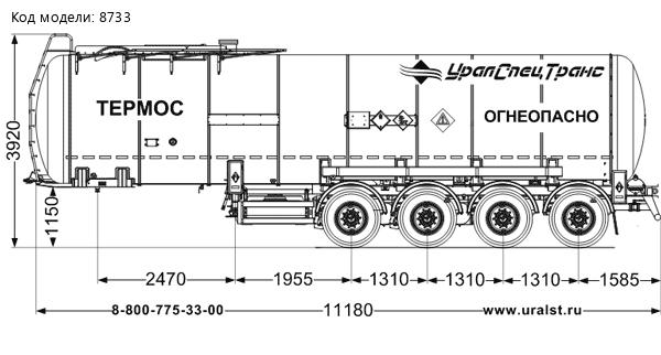 Полуприцеп цистерна битумовоз ППЦБ 32ТК-42ЛЛ BPW SEVEREST