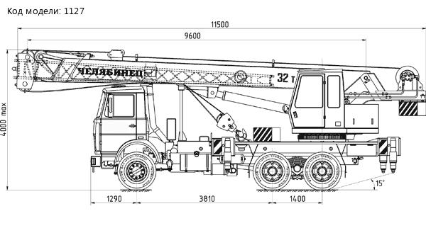 АВТОМОБИЛЬНЫЙ КРАН ЧЕЛЯБИНЕЦ КС 55730, 32тн, на шасси а/м МАЗ 630303