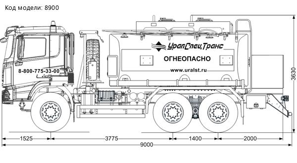 Автотопливозаправщик АТЗ 14-2 на шасси SHACMAN SX32586T385