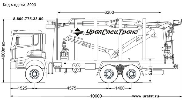  Сортиментовоз с ВМ10-74 (VM10L74) УСТ 5453 SHACMAN SX32586V385