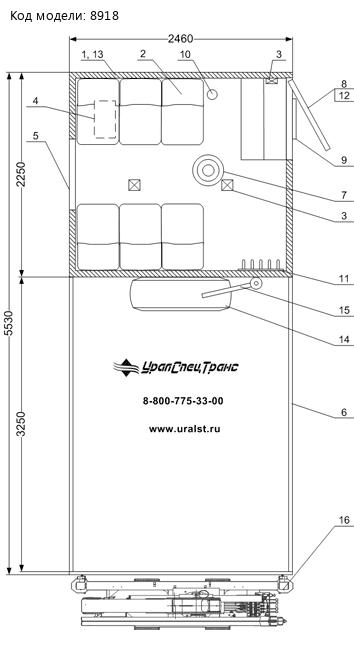 ПЛАНИРОВКА ГПА УРАЛ NEXT 4320-72Е5 с КМУ ИМ-20