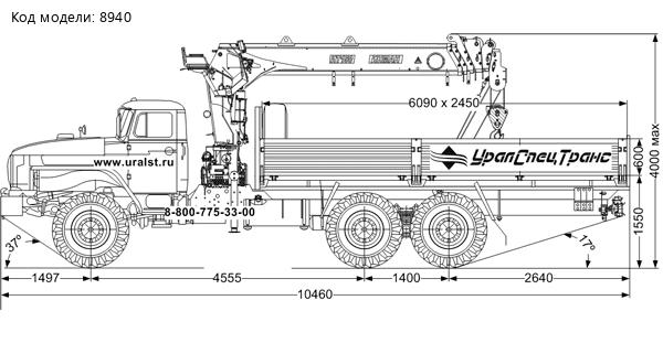 Бортовой с КМУ ИТ-150 (тросовый) УСТ 5453 Урал 4320-1912-40