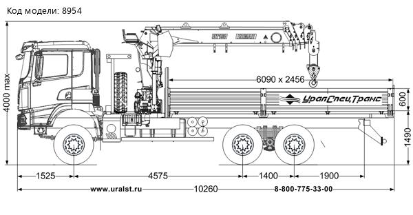  Бортовой автомобиль УСТ 5453 с КМУ ИТ-150 SHACMAN (ШАКМАН) SX32586V385 (6х6)