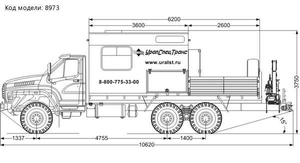 ПАРМ с КМУ ИМ-25 УСТ 5453 Урал-4320-72 