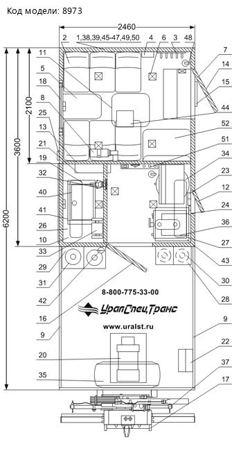 ПЛАНИРОВКА ПАРМ УРАЛ 4320-72Е5Г38 С КМУ ИМ-25