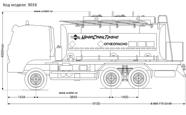 АТЗ 20-3 УСТ 5453 АМТ NV 6x6 КБ 3845 мм 