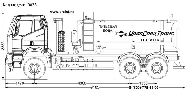  АЦПТ-10НО УСТ 5453 FAW 3250 (6х6) КБ 4800, насос, нерж/ЛКП