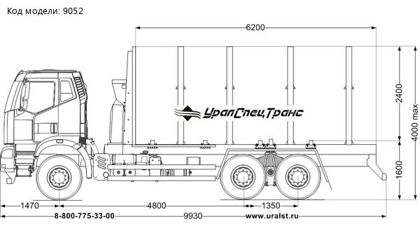 Сортиментовоз, УСТ 5453 FAW 3250 (6х6) КБ 4800