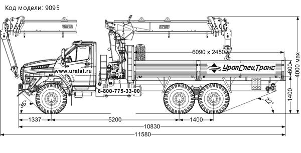 Автомобиль бортовой с КМУ ИТ-150 (тросовый) УСТ 5453 Урал NEXT 4320-72Е5