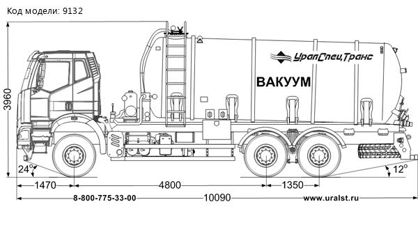 Вакуумная машина МВ-19 КО нерж. 5мм, УСТ 5453 FAW 3250 6Х6, КБ 4800