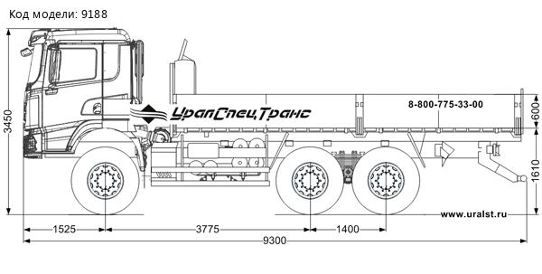 Бортовой автомобиль УСТ 5453 SHACMAN (ШАКМАН) SX32586V385 (6х6), база 3775 мм