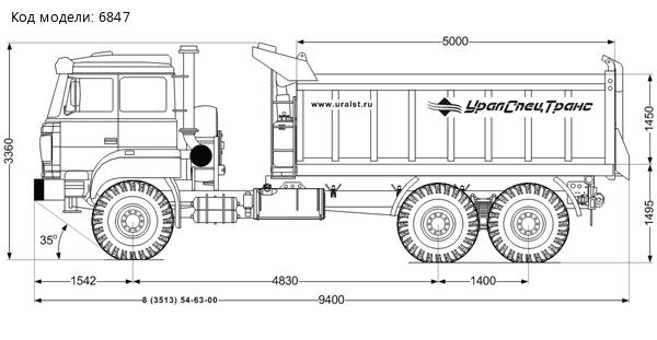 Самосвал УСТ-5453 на шасси Урал 4320-82М