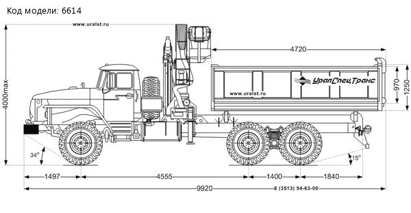 Урал самосвал 4320-70 с краном-манипулятором ИМ-240-04