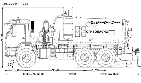 Автоцистерна вакуумная нефтепромысловая АКН-10 ВК УСТ 5453 Камаз 43118