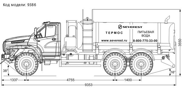 Автоцистерна АЦПТ-10НО УСТ 5453 на шасси Урал NEXT 4320-74