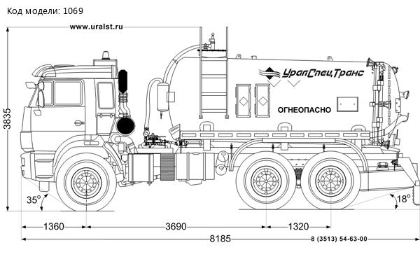 Автоцистерна вакуумная АКН-10-ОД КО УСТ 5453 Камаз 43118-50 сп.м.