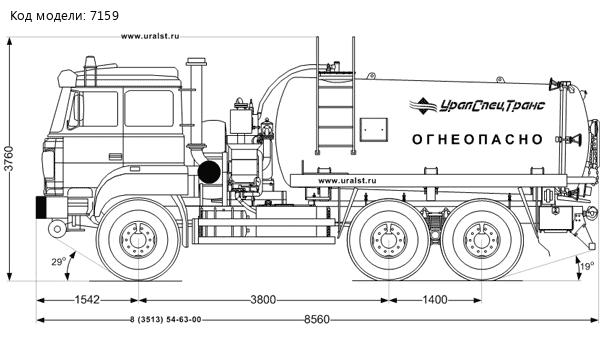 Автоцистерна АКН-10-ОД ВК на шасси Урал 5557-82М