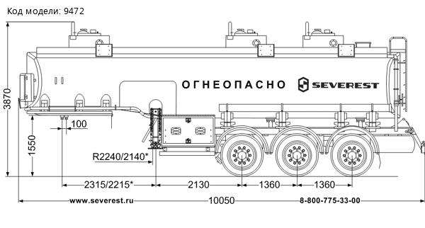 Полуприцеп цистерна для ГСМ ППЦ 28Б-32Л-3НР