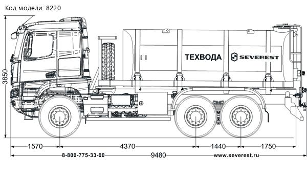 Автоцистерна для технической воды АЦВ-20