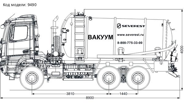 Вакуумная машина МВ-16 КО-510 на шасси КАМАЗ 65952