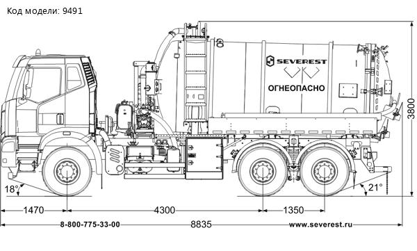 Автоцистерна нефтепромысловая АКН-15-ОД