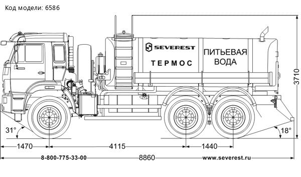 Автоцистерна для питьевой воды АЦПТ-10НО
