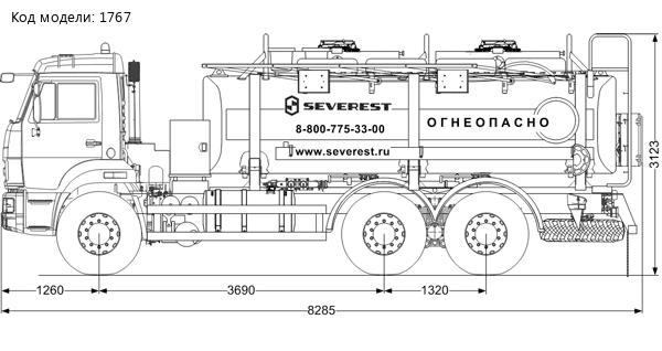 Автотопливозаправщик АТЗ-12-2Б на шасси Камаз 65115-48