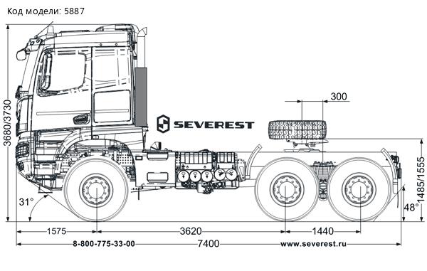 Седельный тягач УСТ 5453 Камаз 65955 (К-5) ДОПОГ