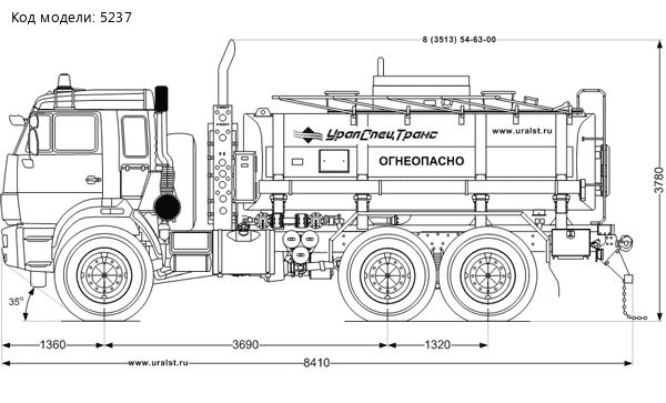 Автоцистерна для ГСМ АЦ-11 Камаз УСТ-5453