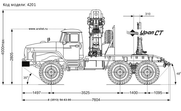 Лесовозный тягач Урал 55571 с КМУ Epsilon M100Z79