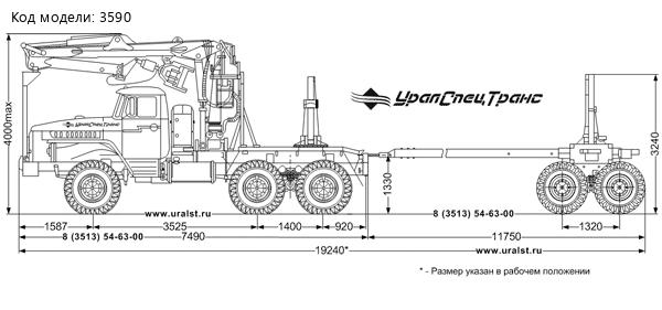 Автопоезд лесовозный с манипулятором