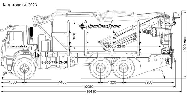 Сортиментовоз с манипулятором VM10L74 УСТ 5453 Камаз 43118