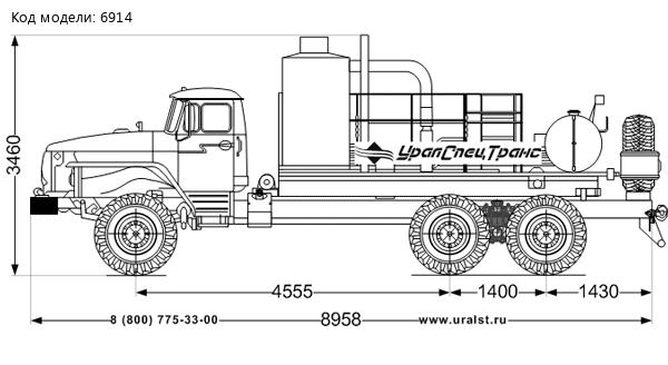 Агрегат для депарафинизации скважин АДПМ-12/150 Урал-5557-60Е5