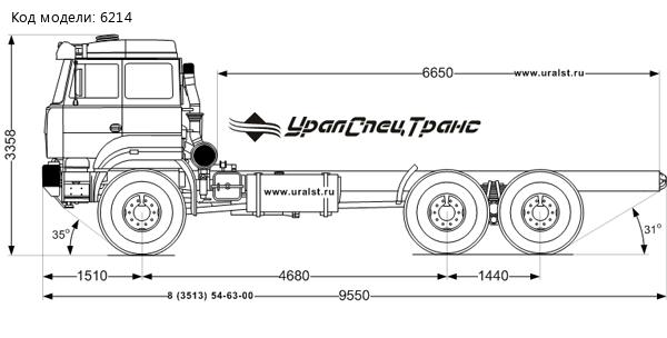 Шасси автомобиля Урал 63701М-1951