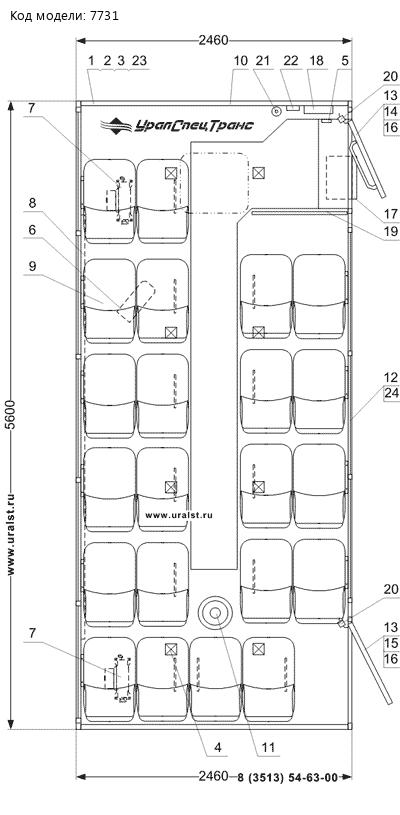 Планировка вахтового автобуса Камаз 43118-46